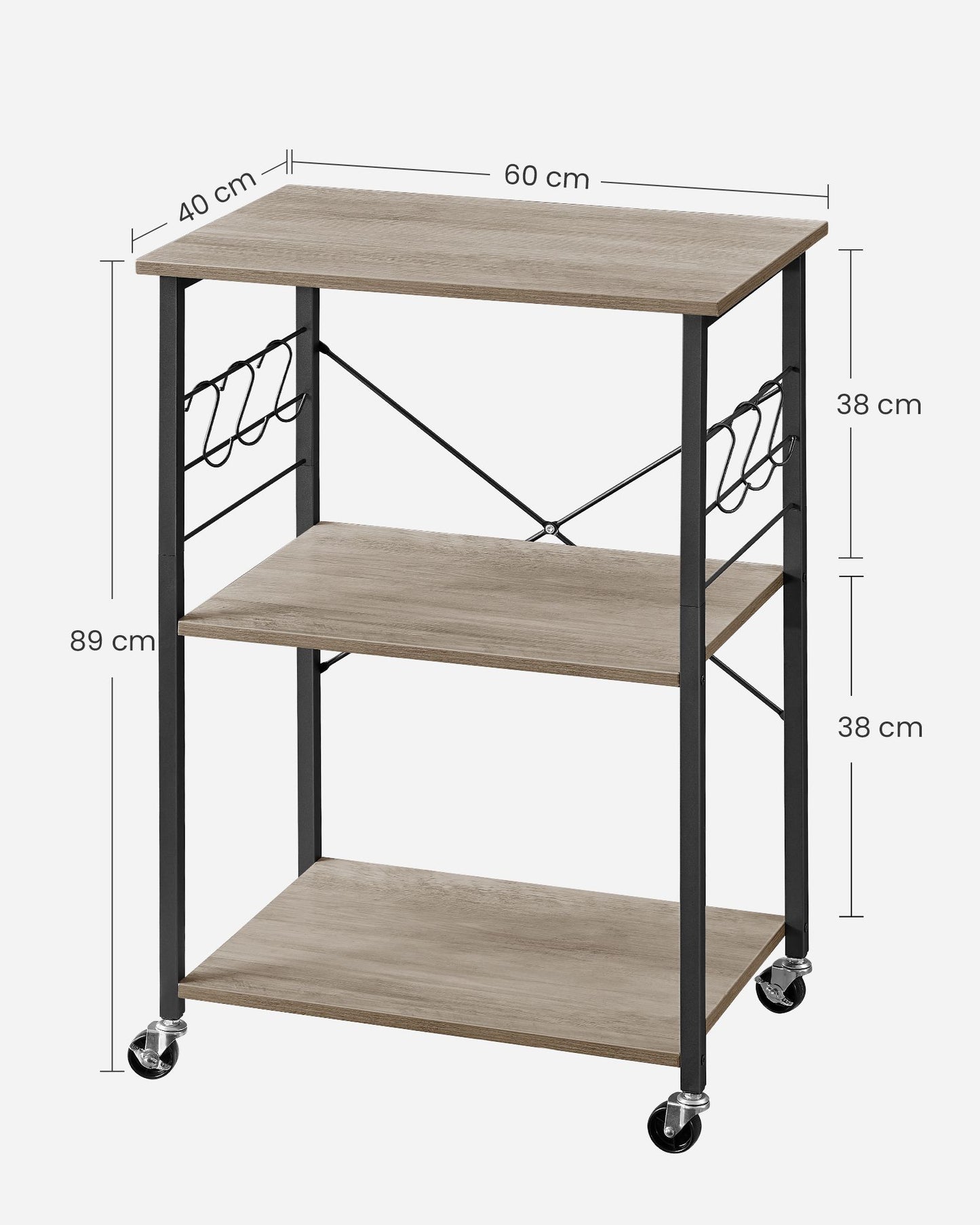 Estantería de Cocina con Ruedas-VASAGLE