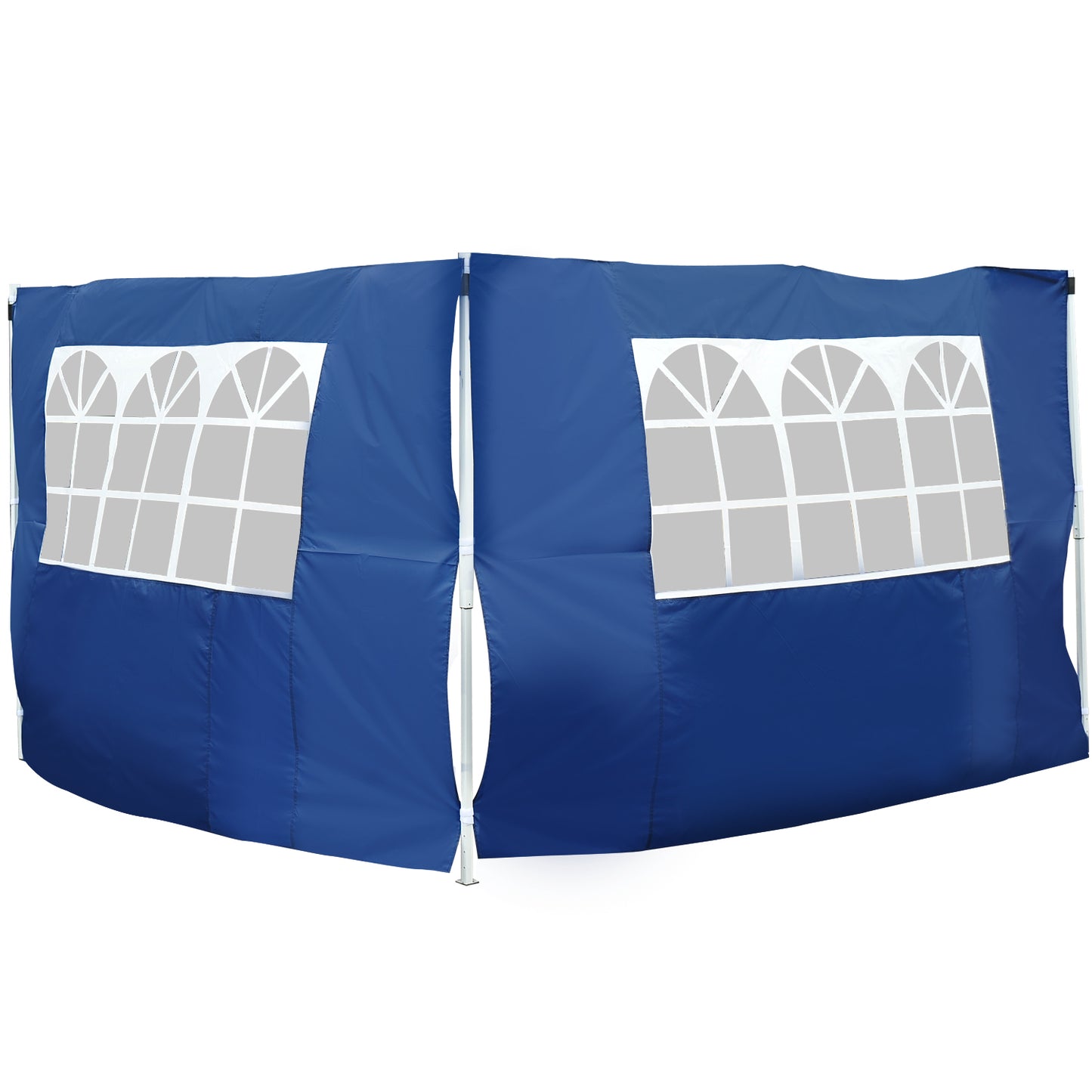 Outsunny 2 Paredes Parte Laterales para Carpa 3x2 Lado Parasol de Gazebo Tela Oxford con 2 Ventanas Medidas Apto para 3x3 3x6 Azul