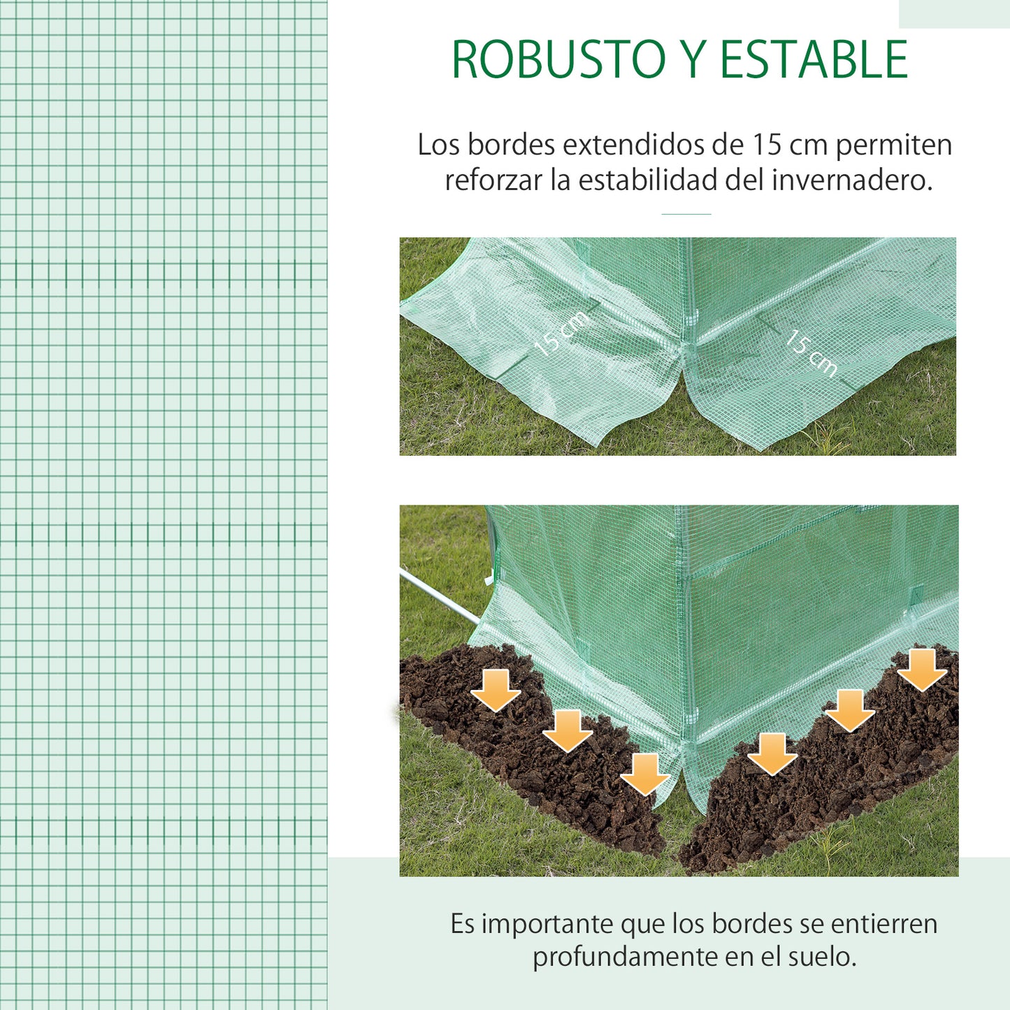 Outsunny Cubierta de Invernadero de Túnel 3x2x2 m Cubierta de Repuesto Invernadero Polietileno con 6 Ventanas y Puerta Enrollable Protección de Plantas para Jardín Verde