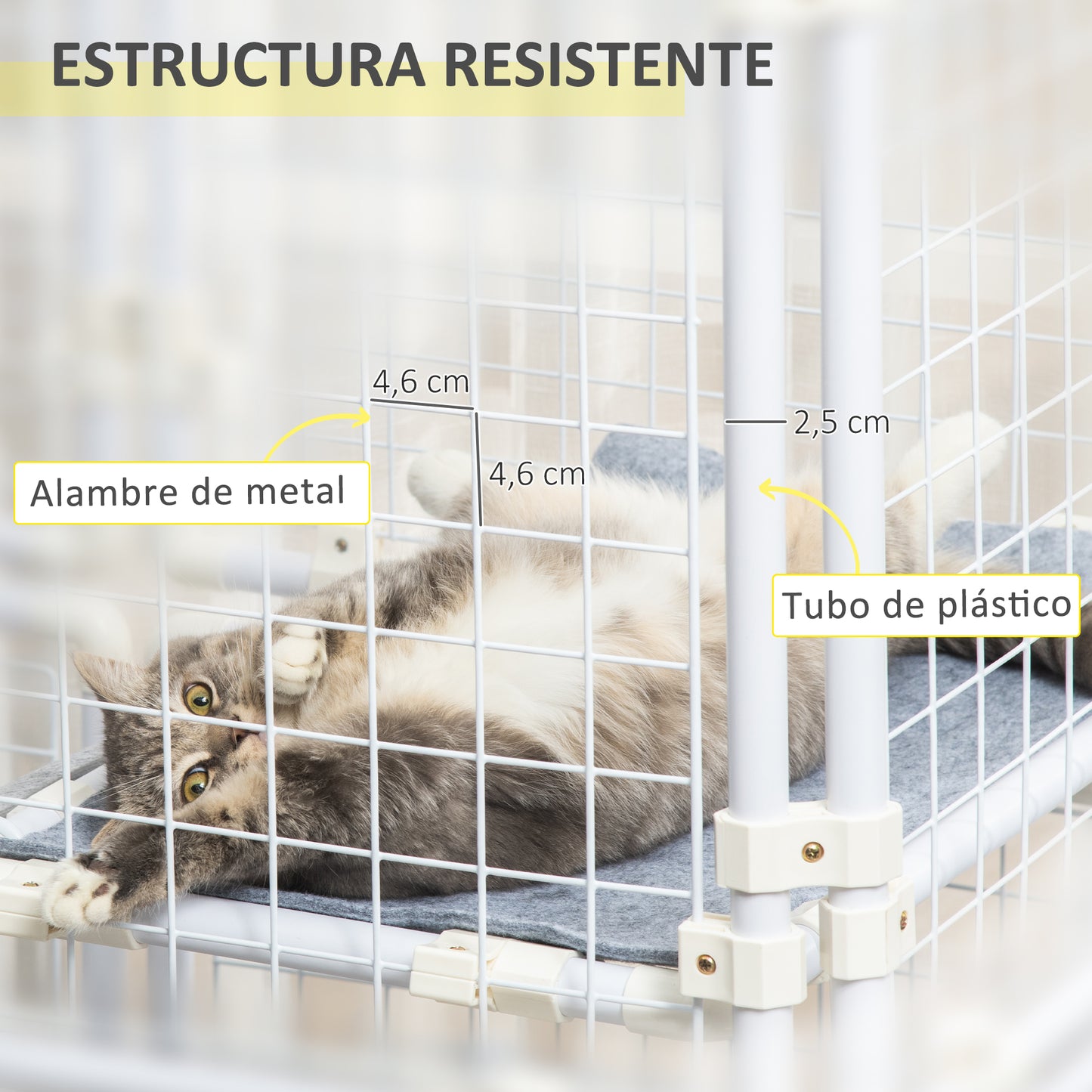 Pawhut Valla Metálica para Mascotas Parque para Conejos Conejera con 9 Paneles Puerta con Pestillo y Escalera para Cobayas Gatos Cachorros Diseño DIY 68x68x2,5 cm Blanco