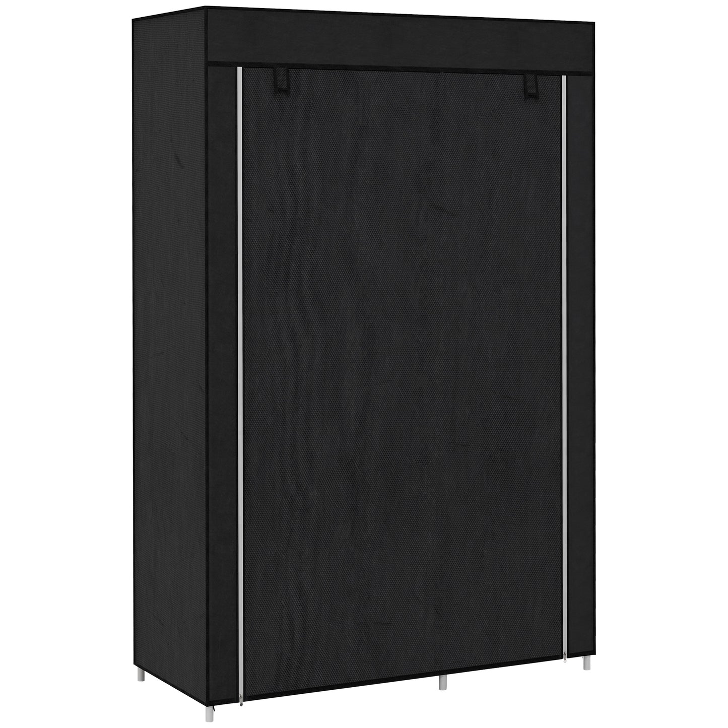 HOMCOM Armario de Tela Plegable Armario de Ropa Organizador Ropero Portátil con Estantes y Barra para Colgar para Dormitorio Vestidor 103x43x162,5 cm Negro