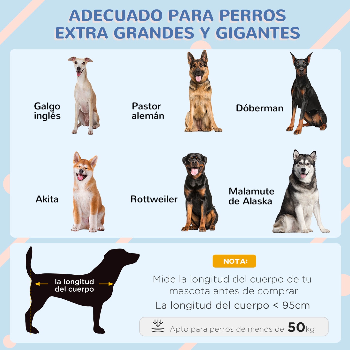 PawHut Caseta para Perros con Cubierta Exterior 130x85x95 cm Cama Elevada para Mascotas con Cojín y Ventanas de Malla Enrollable para Perros Grandes Gris