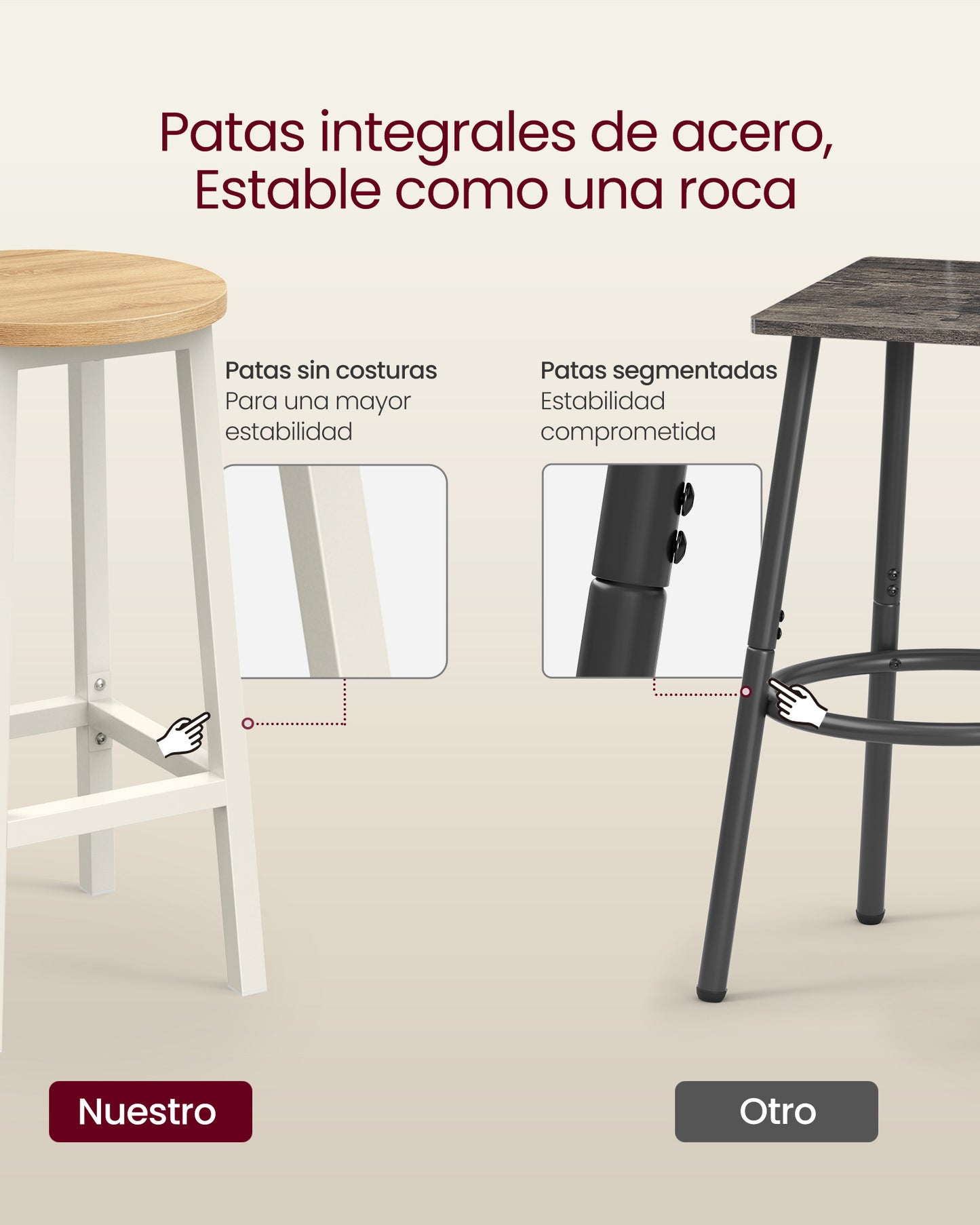 Sillas de Cocina con Estructura de Metal-VASAGLE