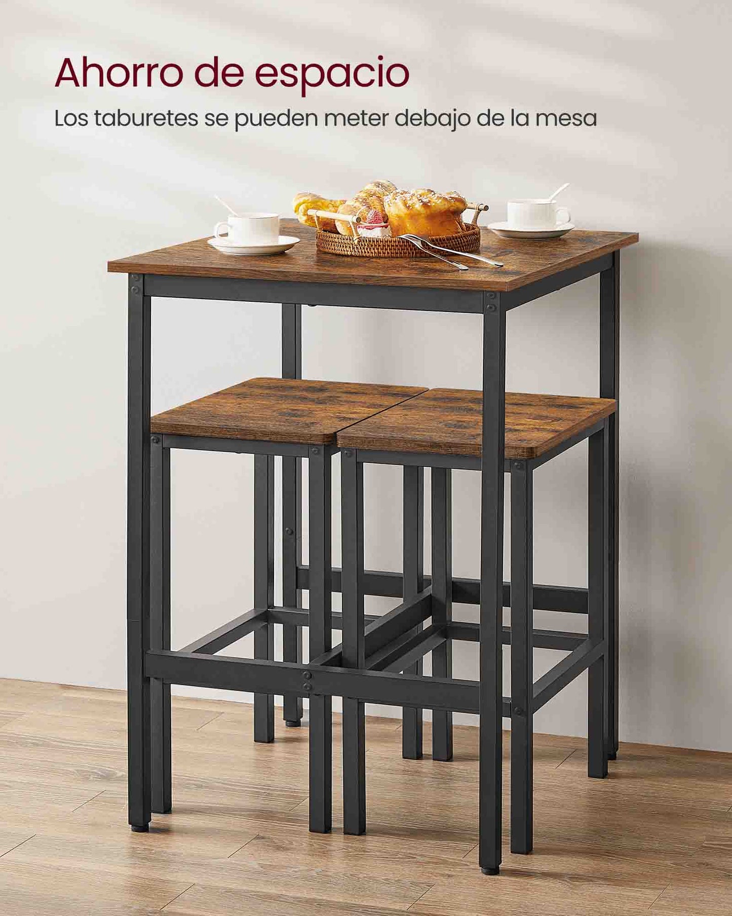 Mesa de Bar con Taburetes-VASAGLE