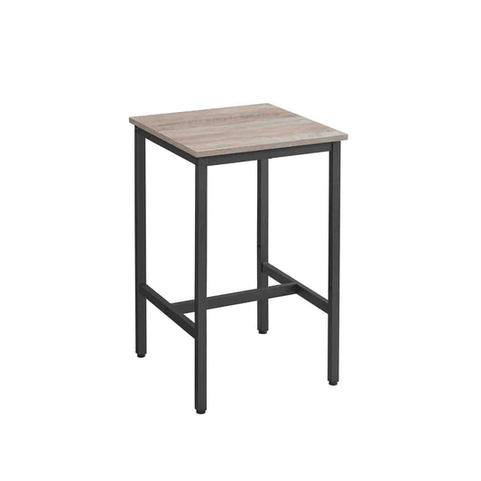 Mesa de Bar 60 x 60 x 90 cm Industrial Greige y Negro-VASAGLE