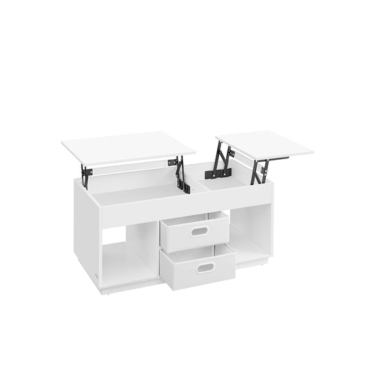 Mesa de Centro con Tablero Elevable Blanco Nieve-VASAGLE