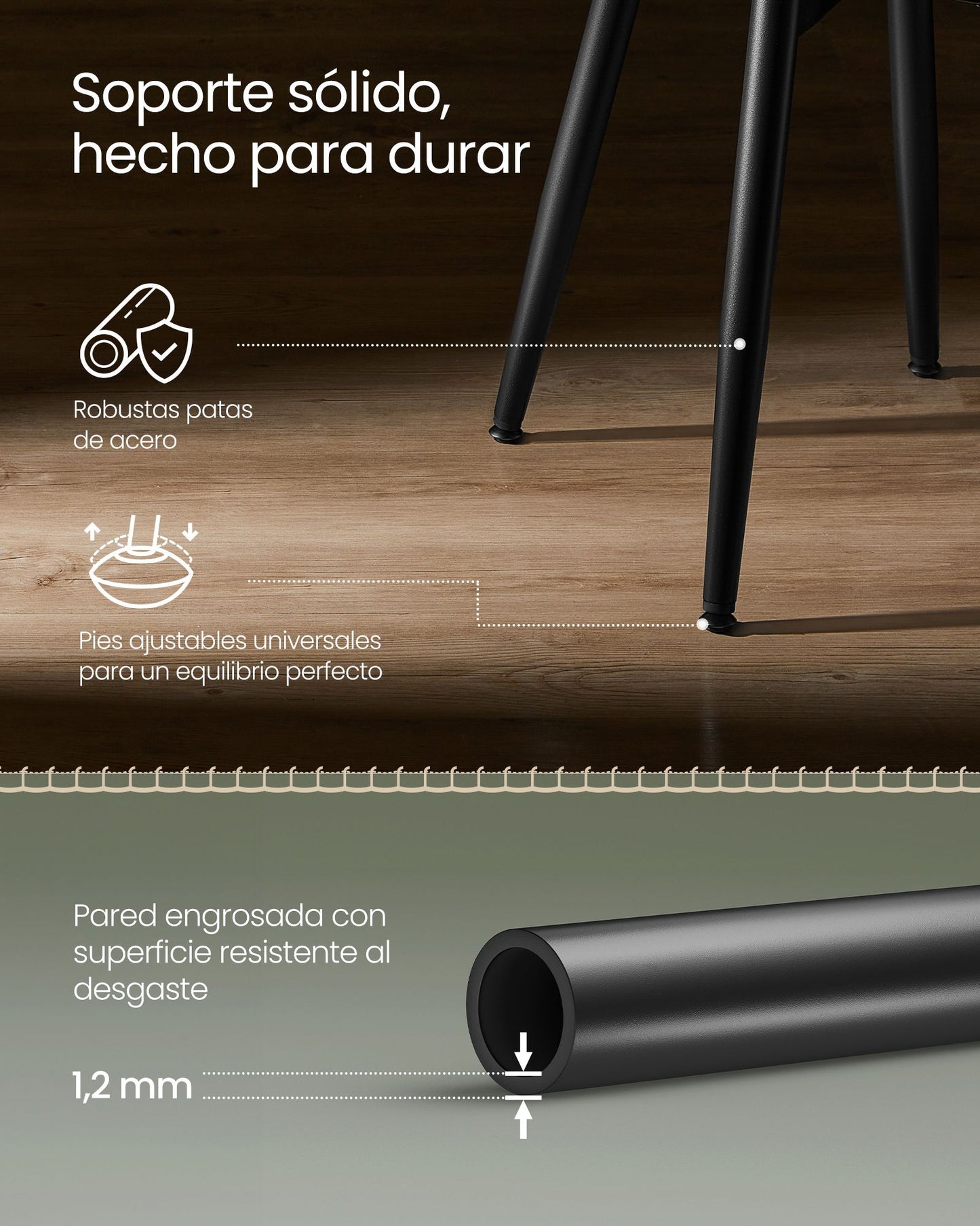 EKHO Colección - Juego de 2 Taburetes de Comedor Taburete de Cocina Verde Bosque-VASAGLE