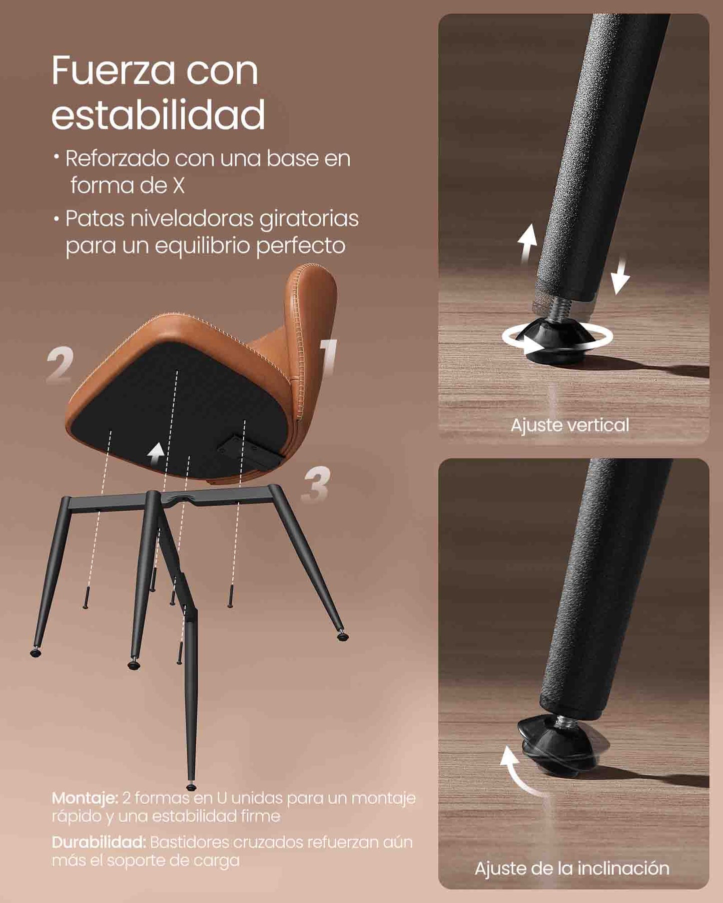 EKHO Colección - Juego de 2 Sillas de Comedor-VASAGLE