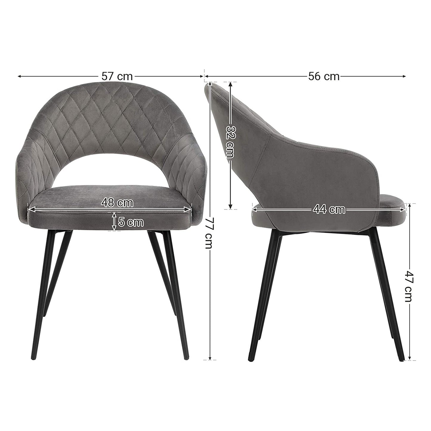 Silla Moderna de Terciopelo-SONGMICS