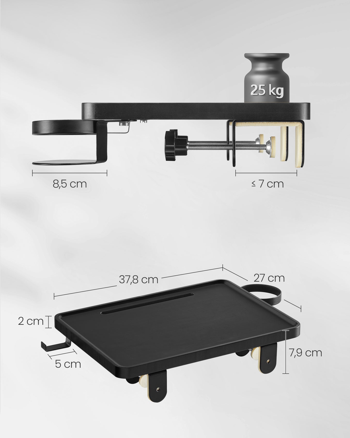 Estante de Cama Portavasos Negro Tinta-VASAGLE