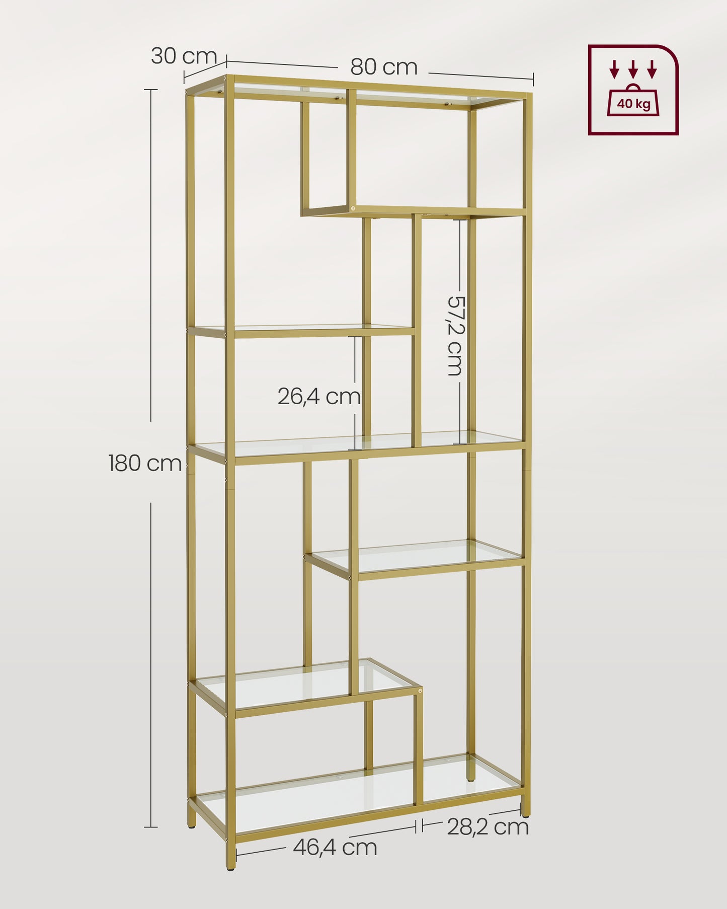 Librería Estantería para Libros de 7 Niveles Estantería Vertical para Plantas-VASAGLE