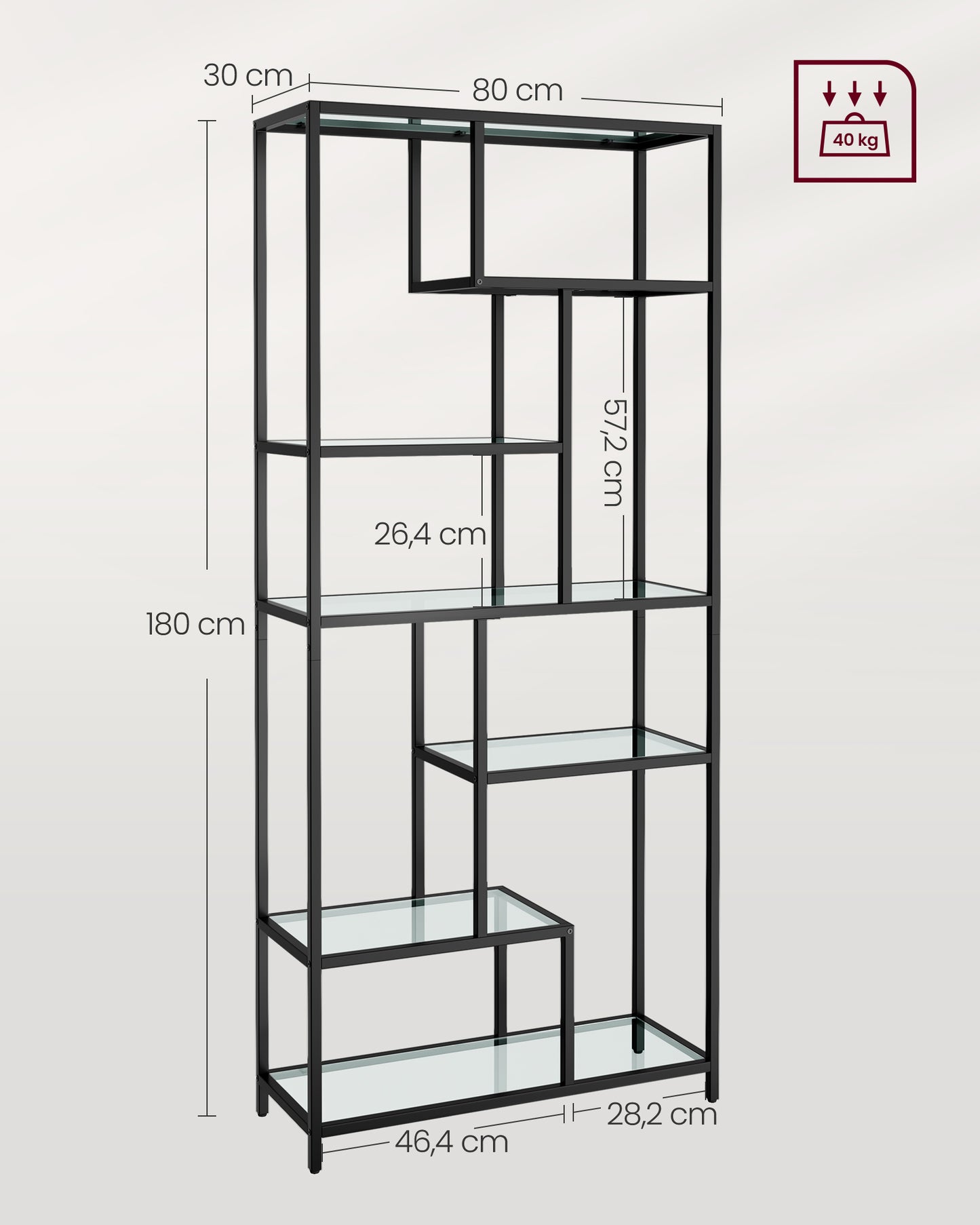 Librería Estantería para Libros de 7 Niveles Estantería Vertical para Plantas-VASAGLE