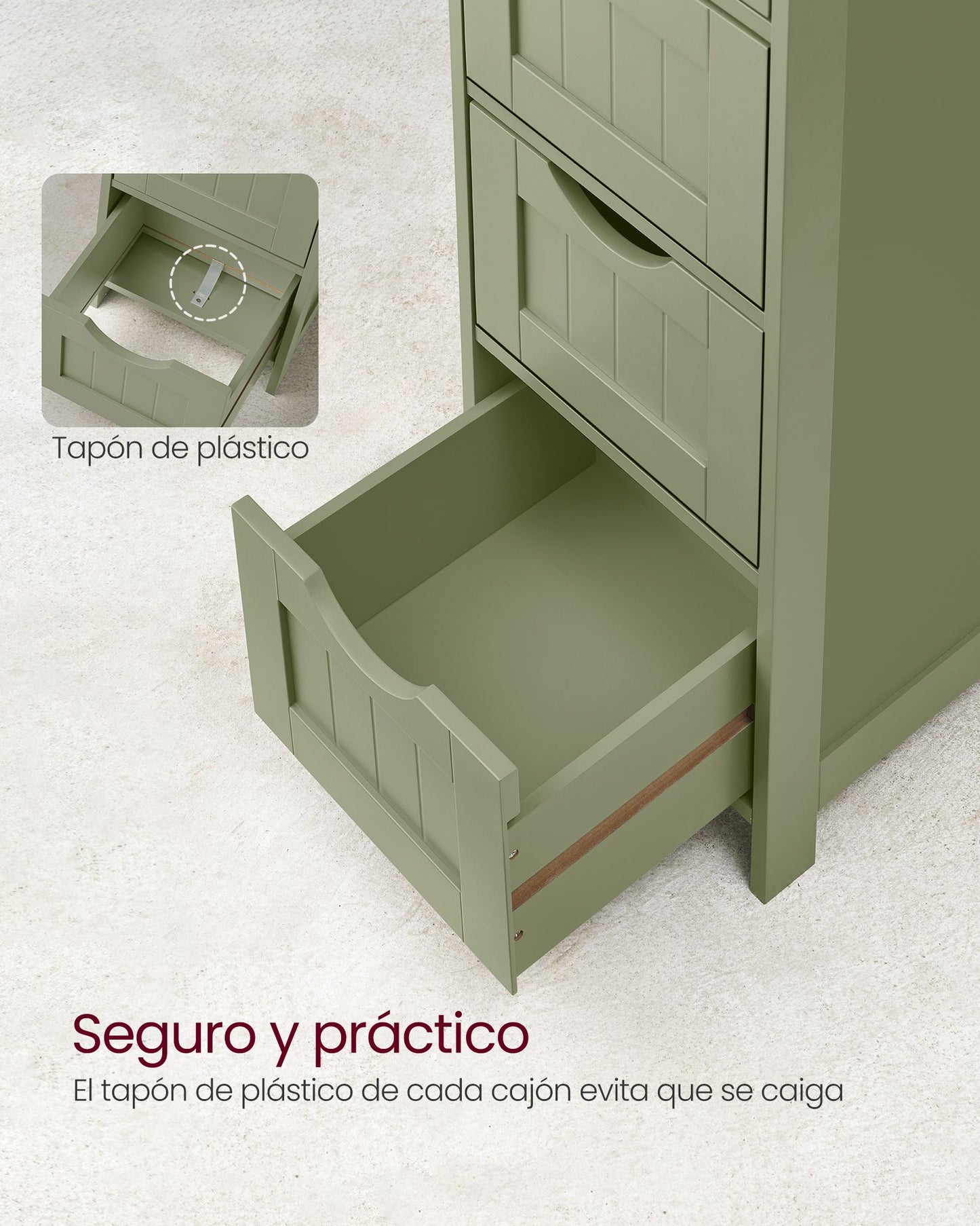 Armario de Baño 30 x 30 x 82 cm Verde Laurel-VASAGLE