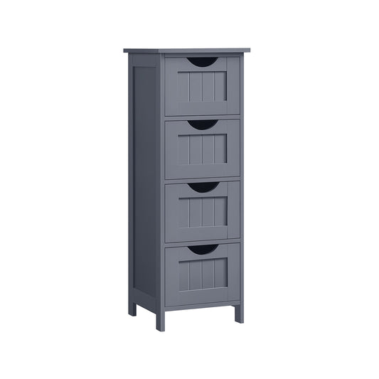 Mueble de Baño con 4 Cajones 30 x 30 x 82 cm Moderno Gris-VASAGLE