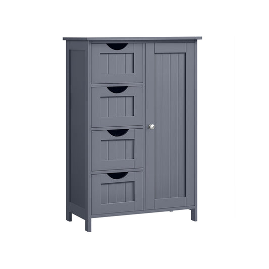 Mueble de Baño Estrecho con 4 Cajones 30 x 55 x 82 cm Gris Oscuro-VASAGLE