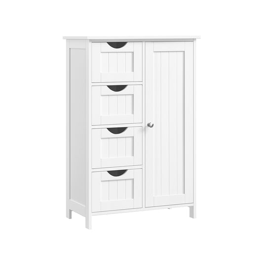 Armario de Baño Mueble de Baño Estrecho Cómoda de Baño Cajonera Blanco-VASAGLE