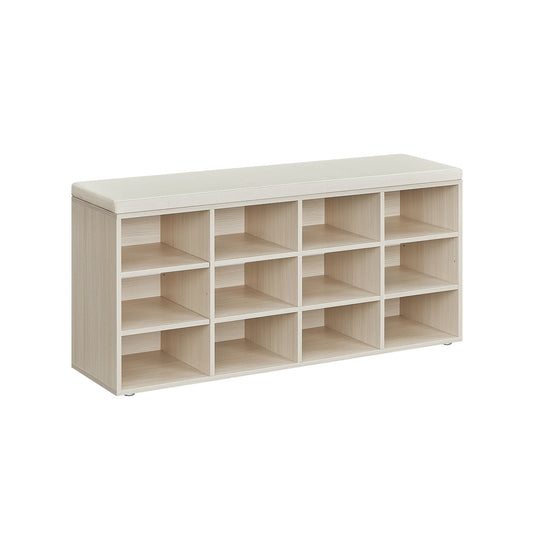 Banco Zapatero Estantes Ajustables 30,3 x 104 x 48 cm Beige Natural-VASAGLE