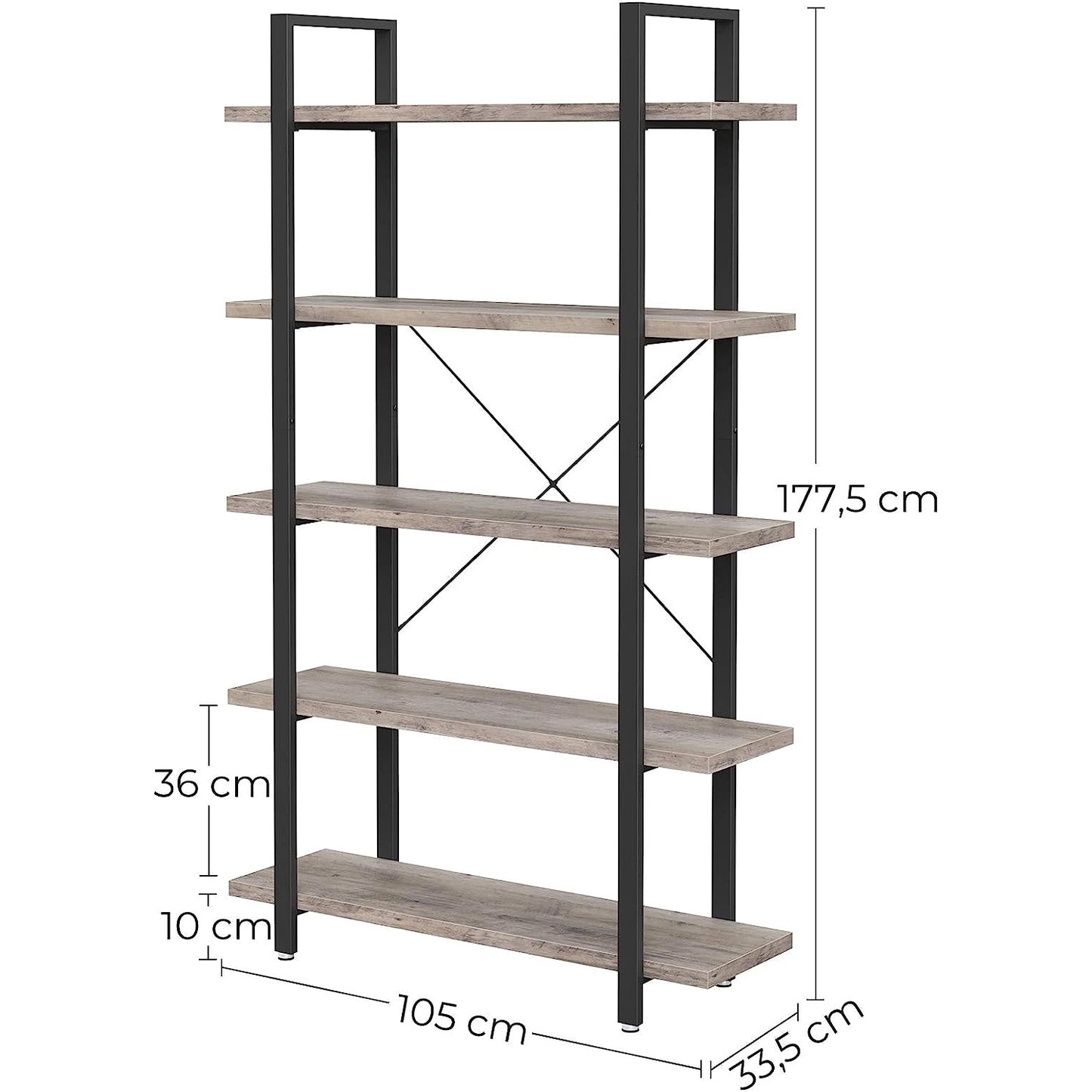 Librería Estable de 5 Capas-VASAGLE