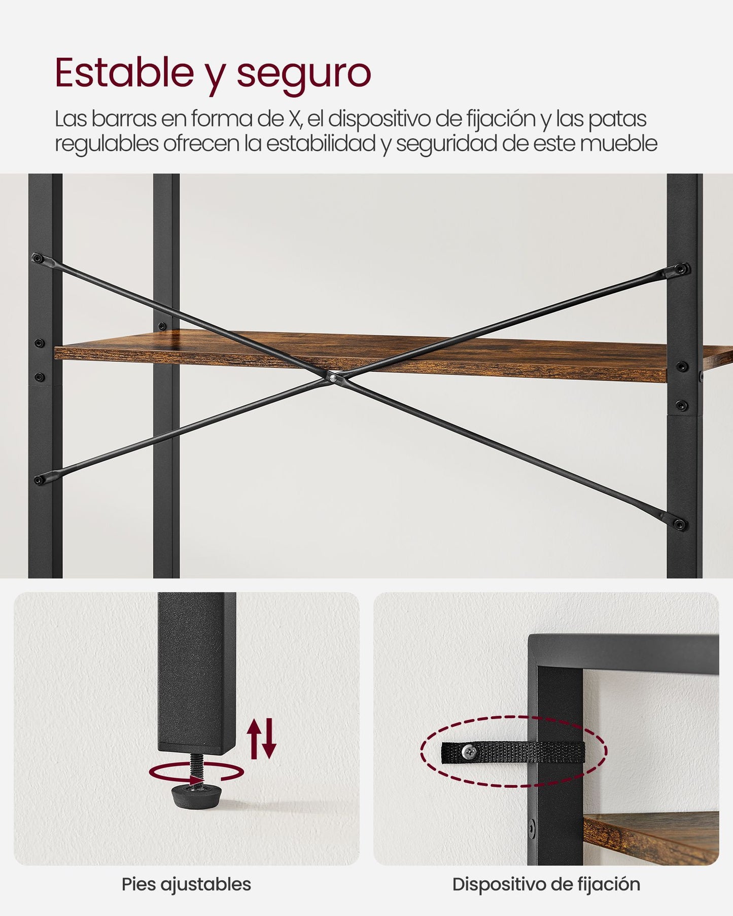 Estantería de 5 Niveles Acero Industrial-VASAGLE