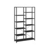 Librería de 5 Niveles Negro con Veta de Madera y Negro-VASAGLE