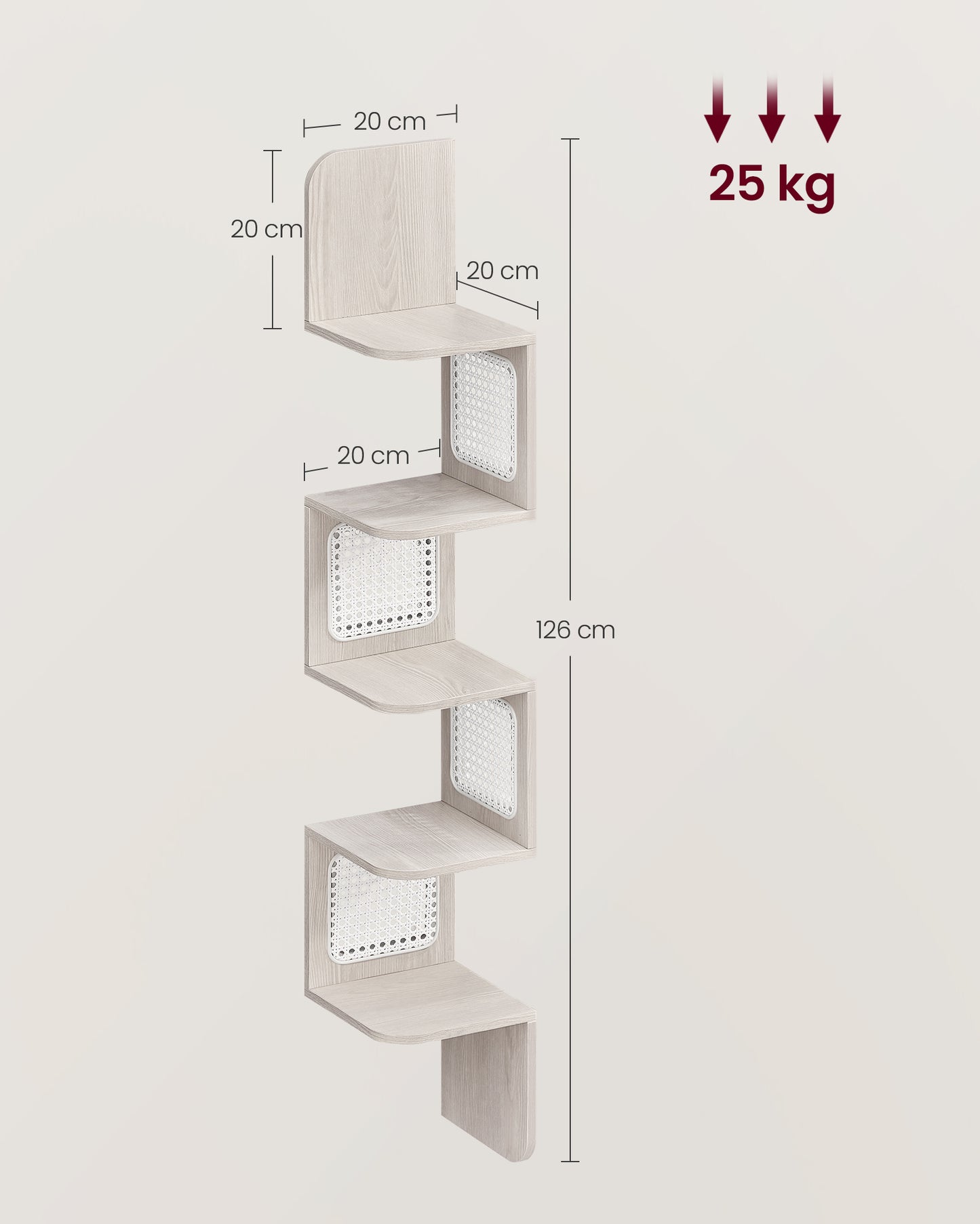 Estantería de Esquina de 5 Niveles Beige Avena-VASAGLE