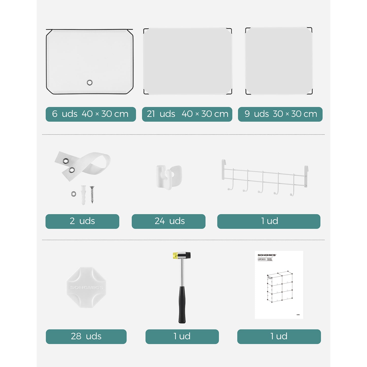 Zapatero Modular con 6 Compartimentos Blanco-SONGMICS