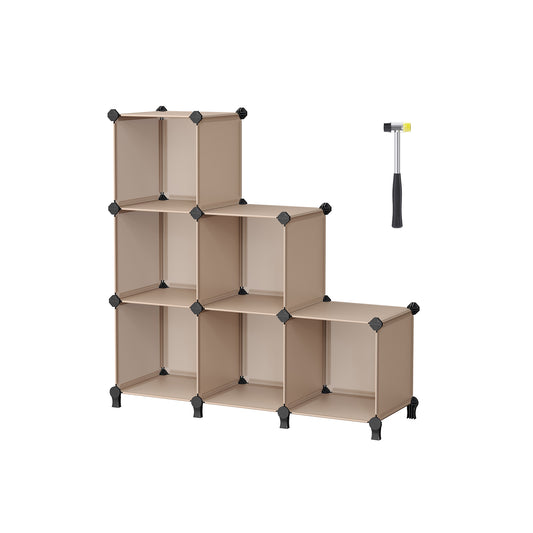 Estantería Modular de 6 Compartimentos Marrón Camello-SONGMICS