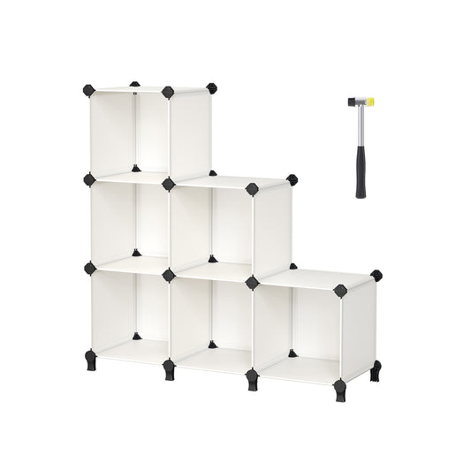 Estantería Modular de 6 Compartimentos Blanco Crema-SONGMICS