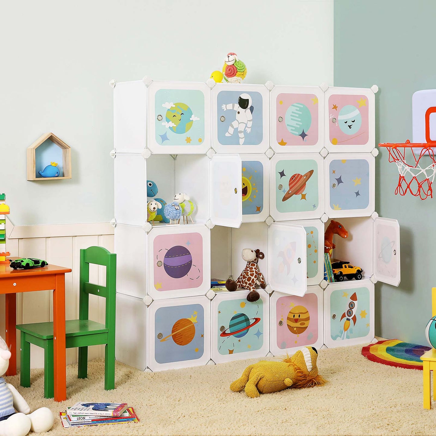 Armario Modular Infantil de 16 Cubos-SONGMICS