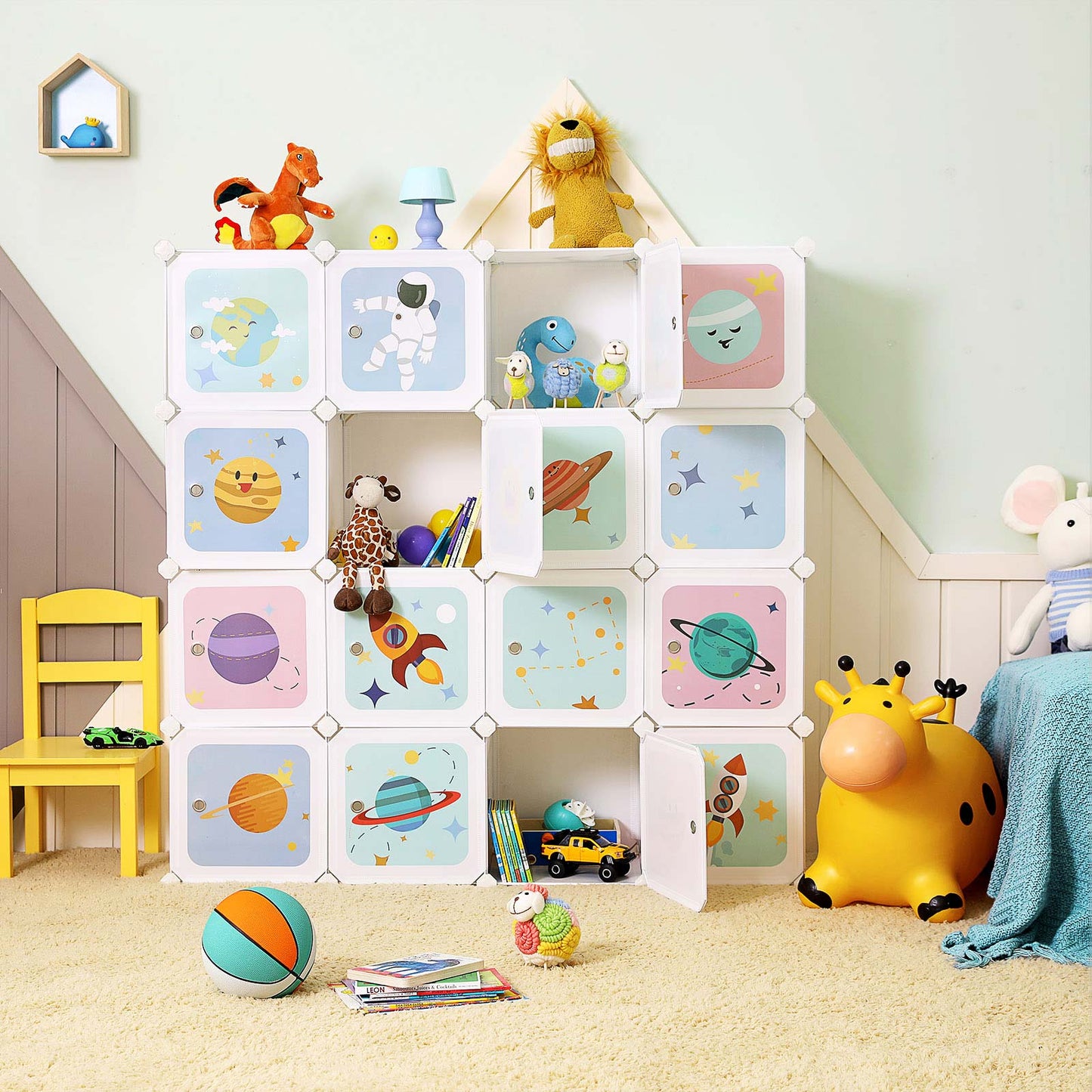 Armario Modular Infantil de 16 Cubos-SONGMICS