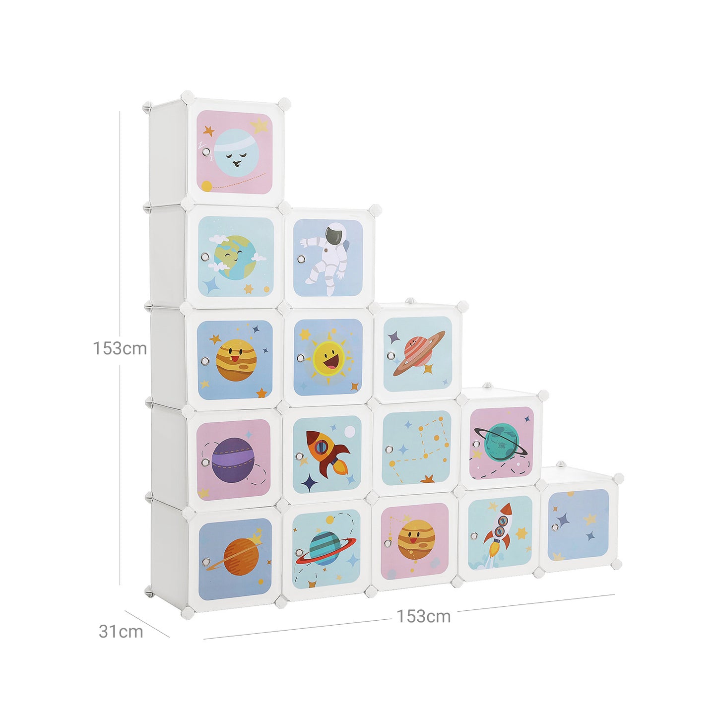 Armario Modular Infantil de 16 Cubos-SONGMICS