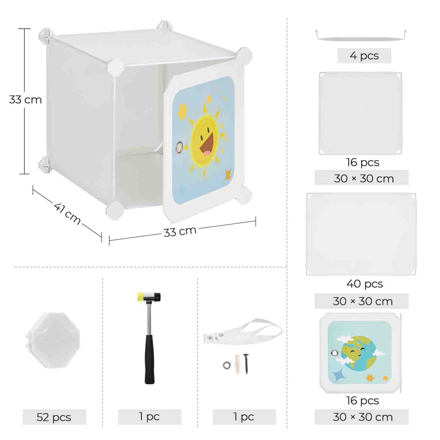 Estantería Modular 123 x 41 x 123 cm Blanco-SONGMICS