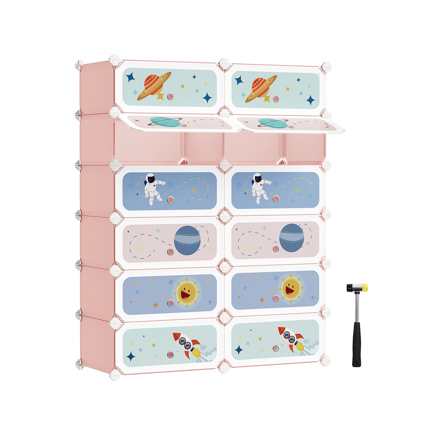 Estantería Modular Infantil de 12 Cubos Rosa Jalea-SONGMICS