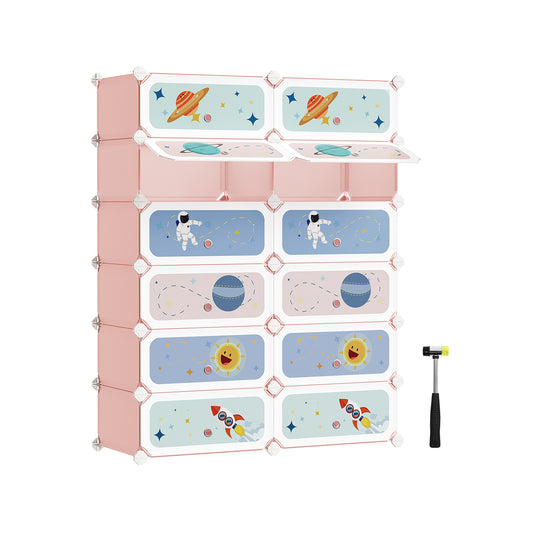 Estantería Modular Infantil de 12 Cubos Rosa Jalea-SONGMICS