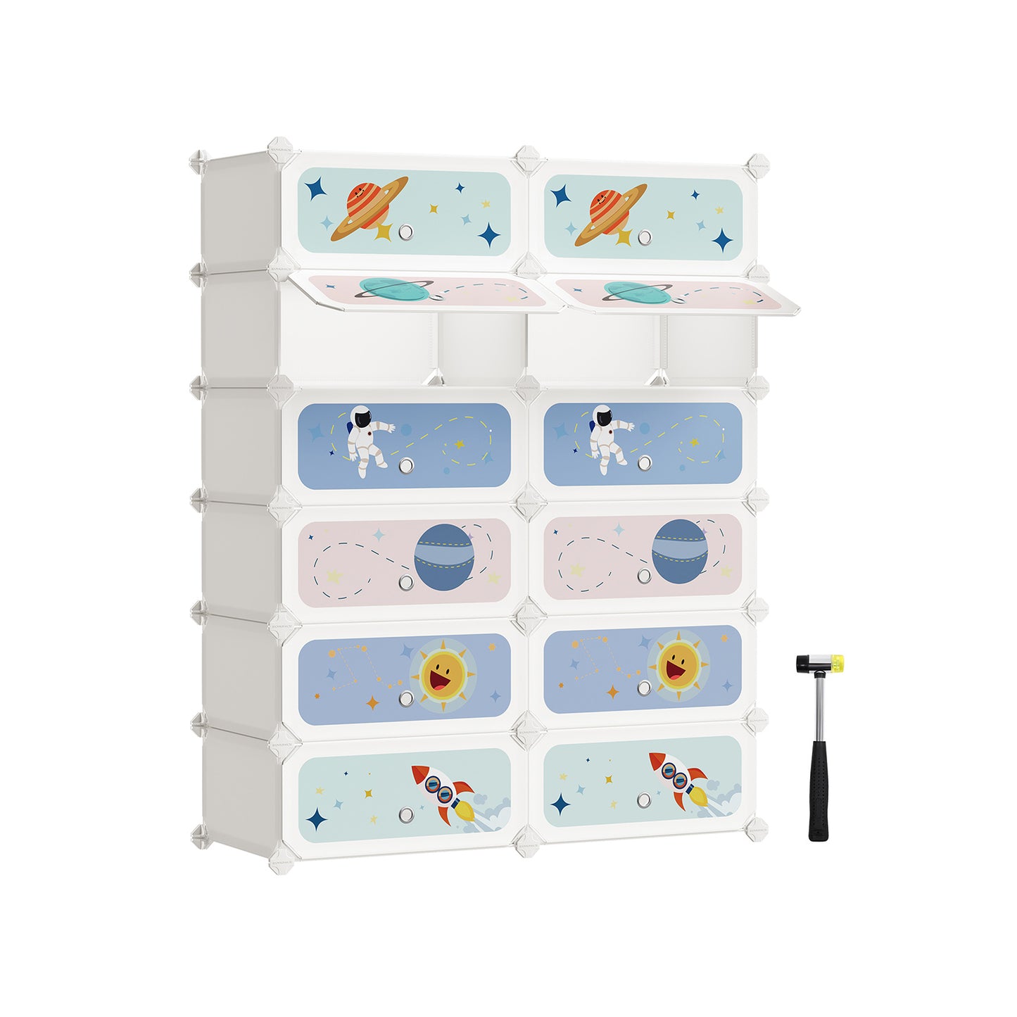 Estantería Modular Infantil de 12 Cubos Blanco Nube-SONGMICS