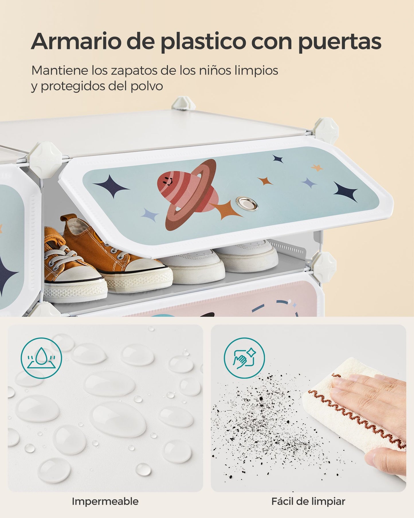 Estantería Modular Infantil de 12 Cubos Blanco Nube-SONGMICS