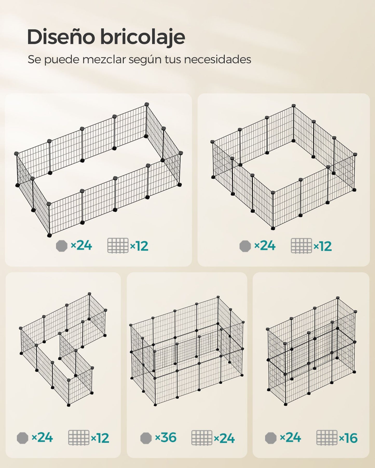 Jaula para Mascotas Metálica para Hámster-SONGMICS