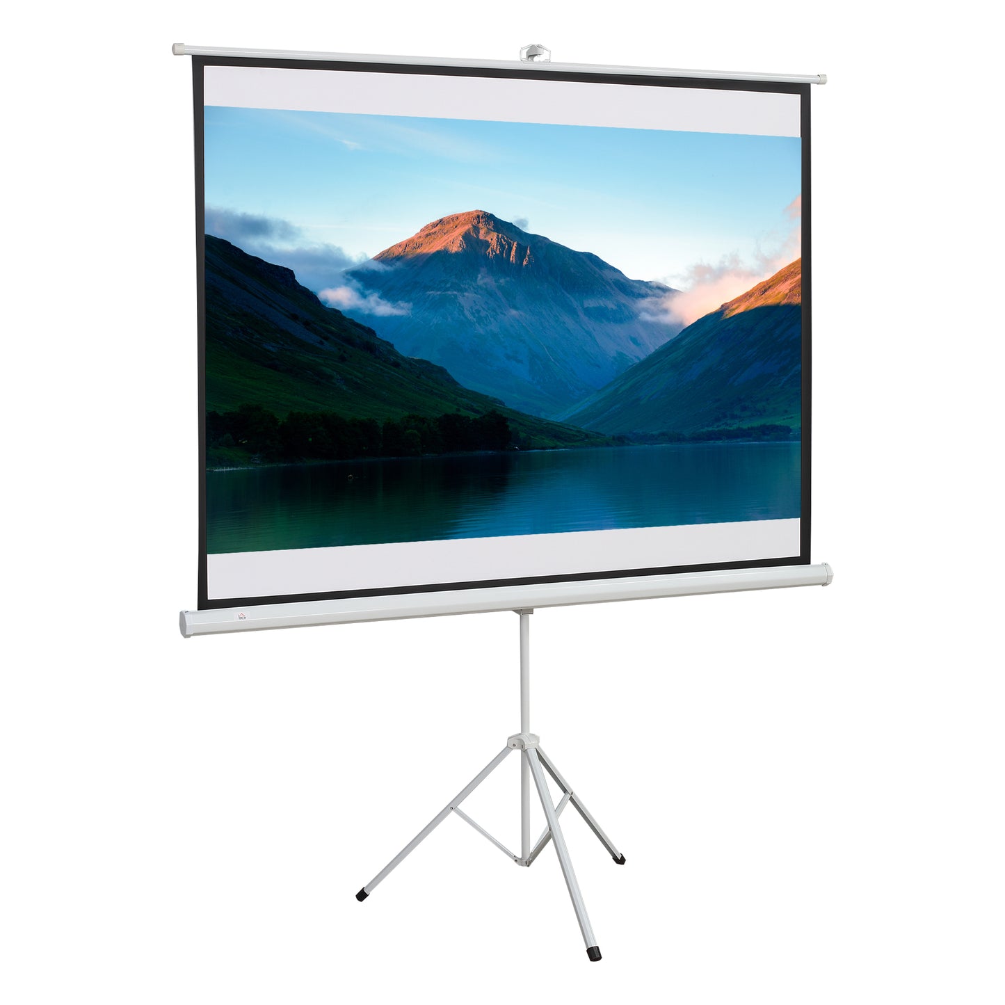 HOMCOM Pantalla para Proyector Plegable Manual 84” Pulgadas Pantalla de Proyección Formato 4:3 con Altura Ajustable Cine en Casa Presentaciones Películas 171x131 cm Blanco