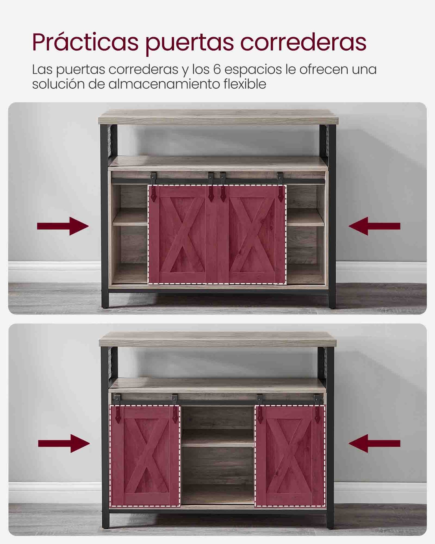 Armario de Cocina con 2 Puertas Correderas-VASAGLE