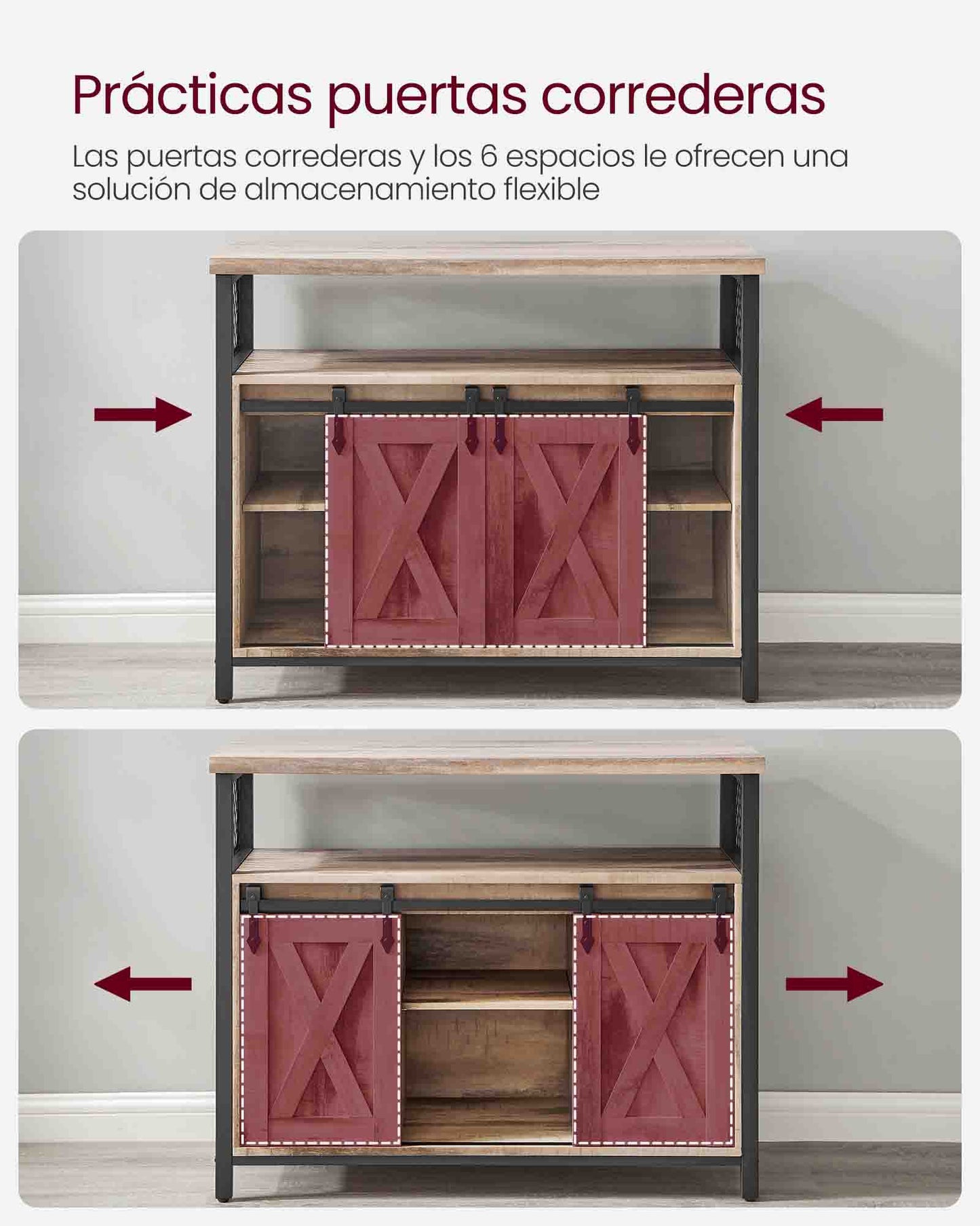 Armario de Cocina con 2 Puertas Correderas-VASAGLE