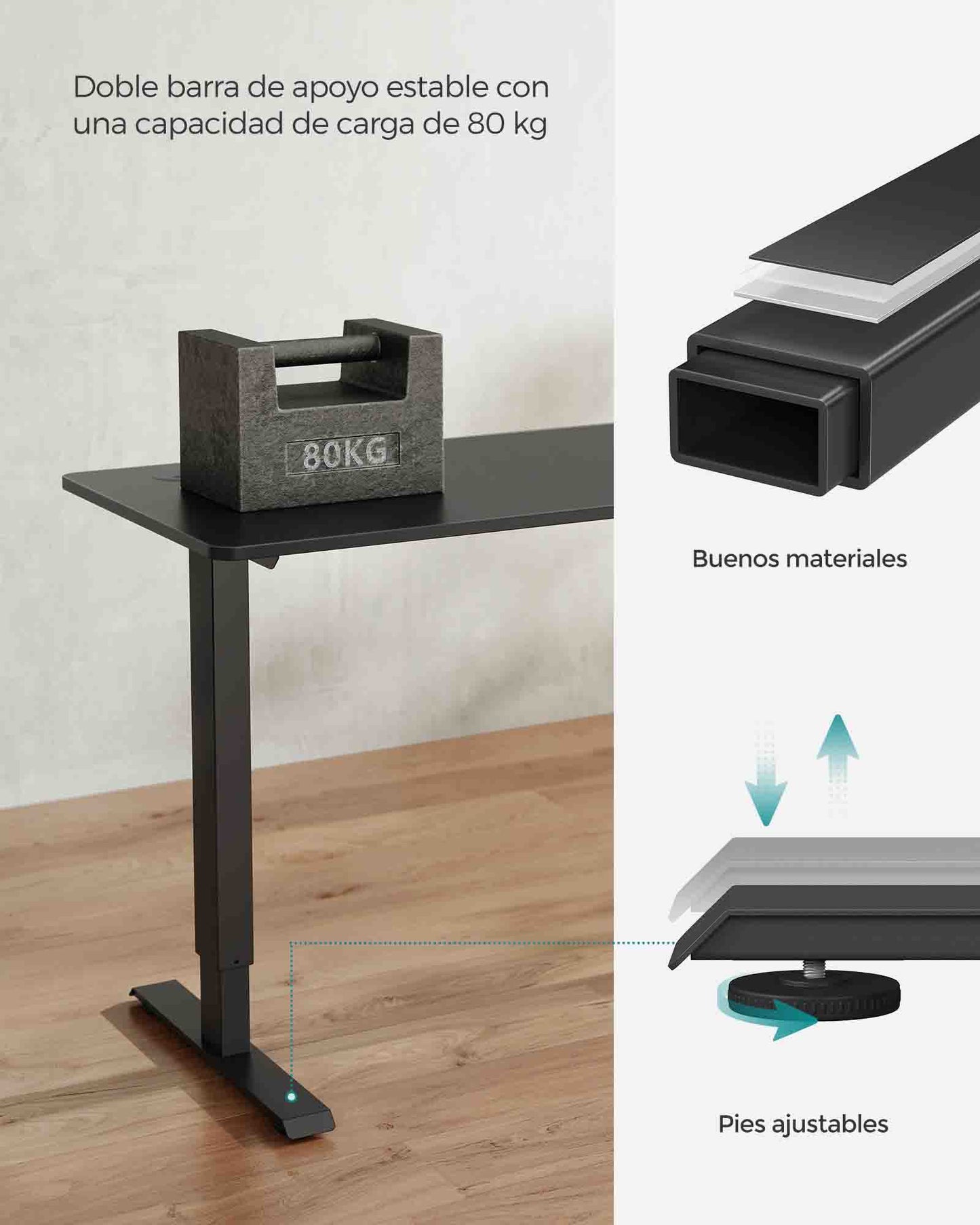 Escritorio Eléctrico Regulable en Altura-SONGMICS