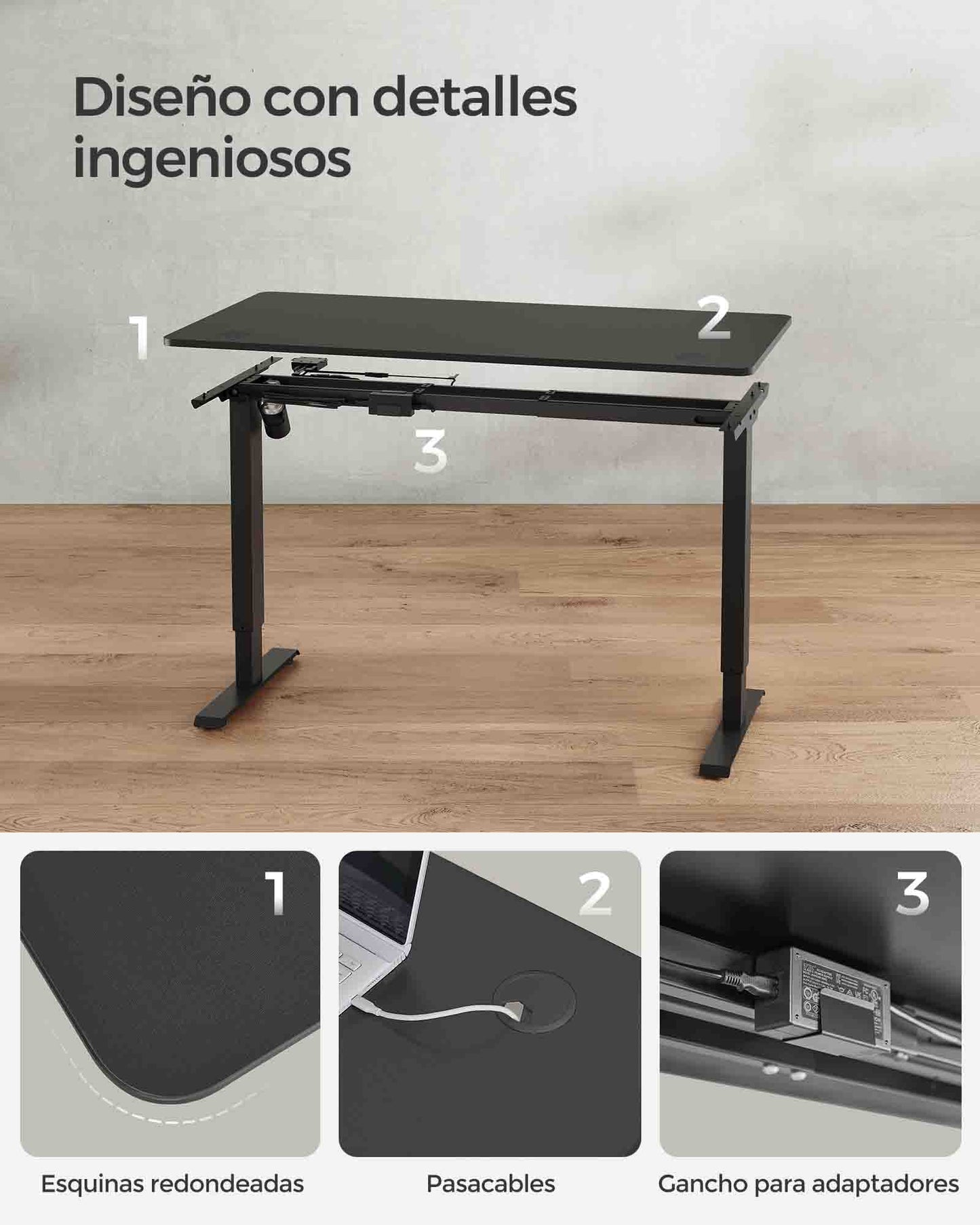 Escritorio Eléctrico Regulable en Altura-SONGMICS