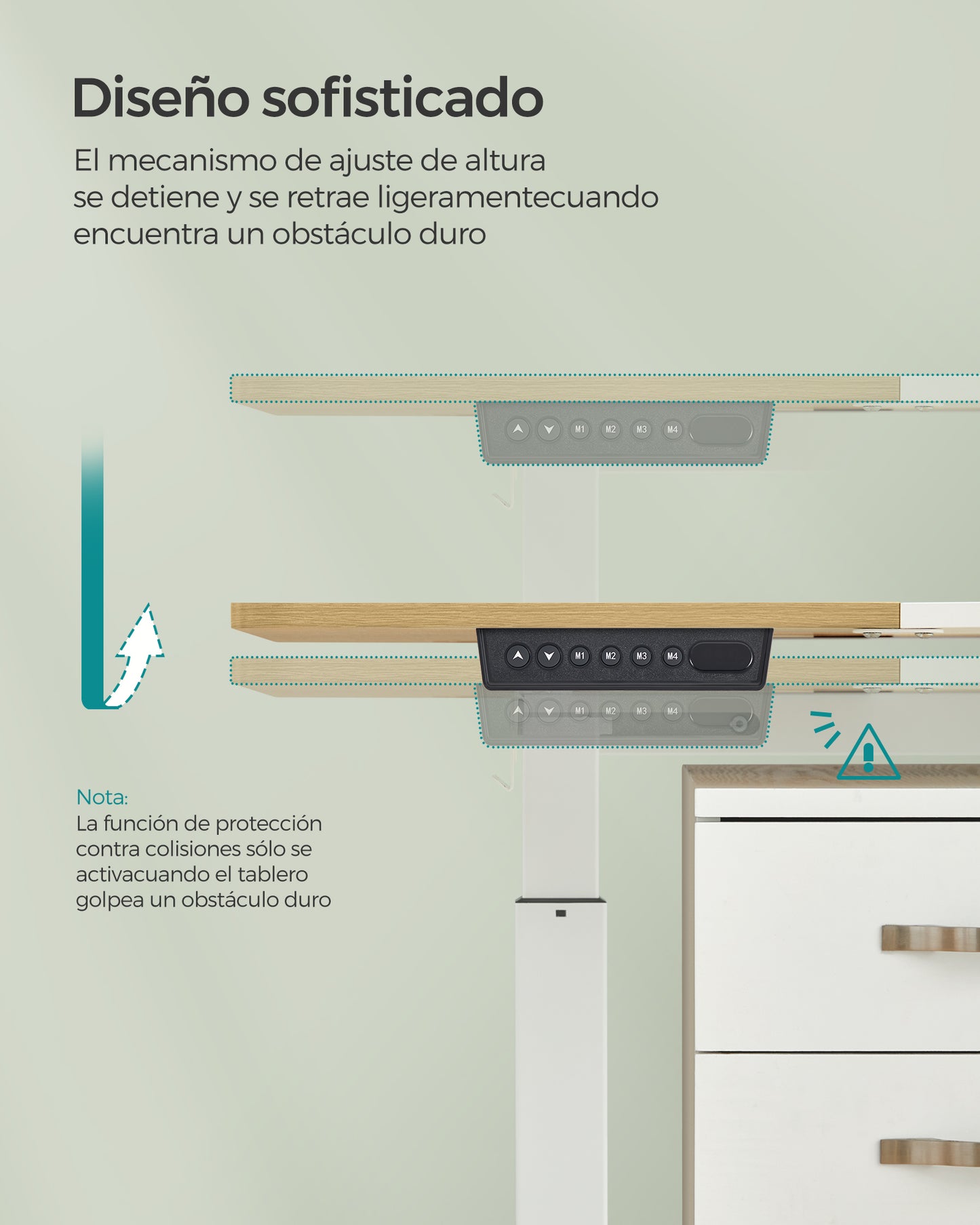 Escritorio Eléctrico 60 x 140 x (72-120) cm Ajustable-SONGMICS