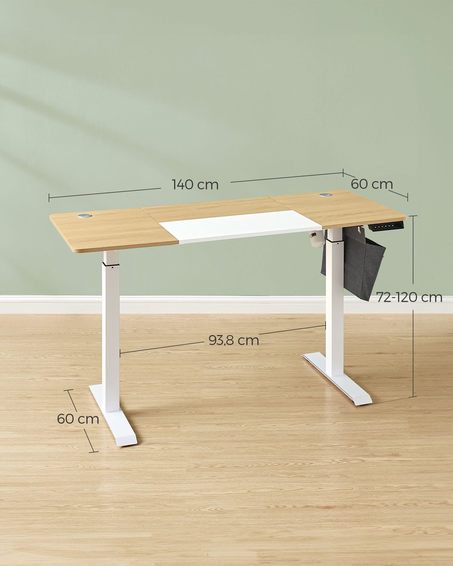 Escritorio Eléctrico 60 x 140 x (72-120) cm Ajustable-SONGMICS