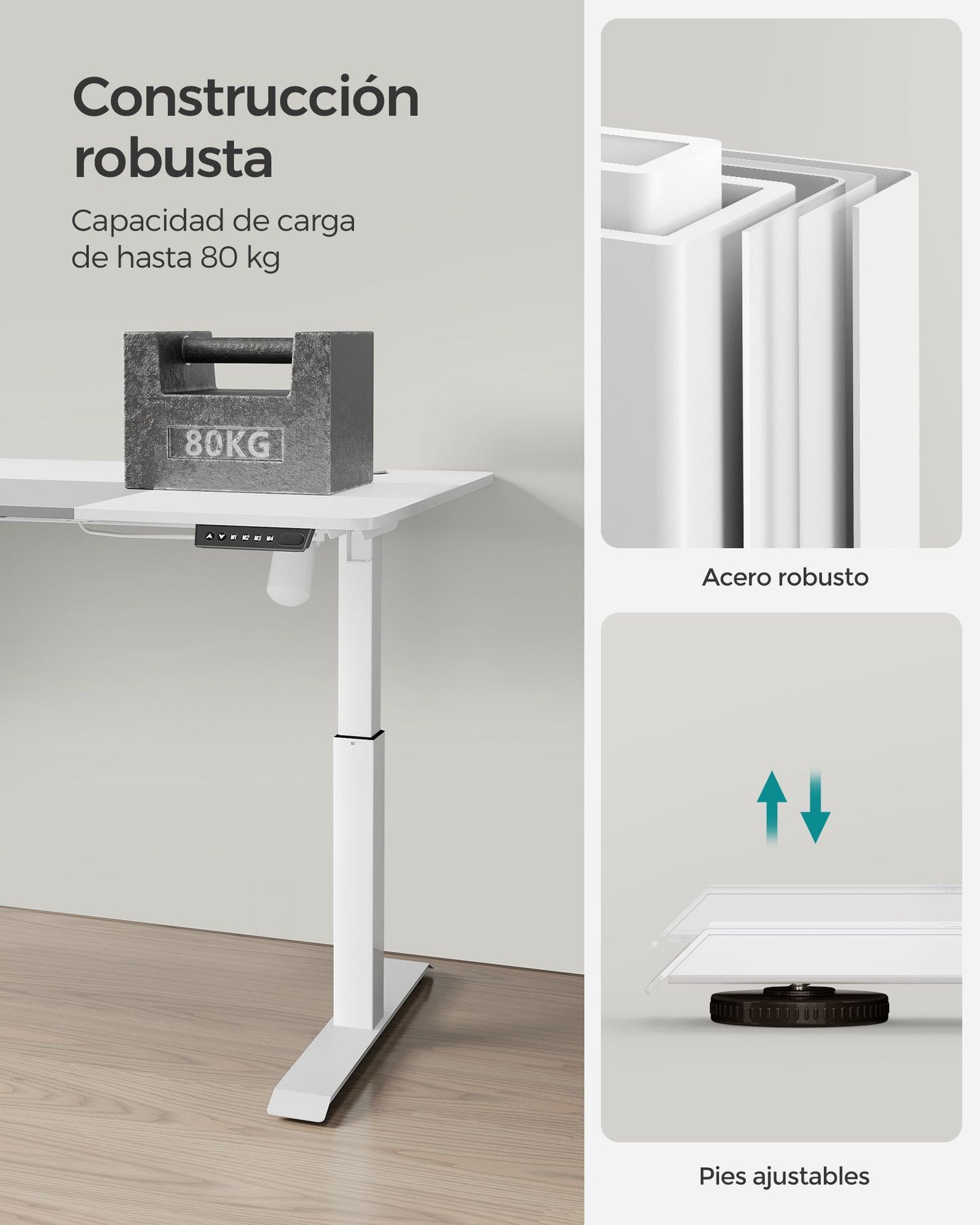 Escritorio Eléctrico 60 x 140 x (72-120) cm Ajustable-SONGMICS