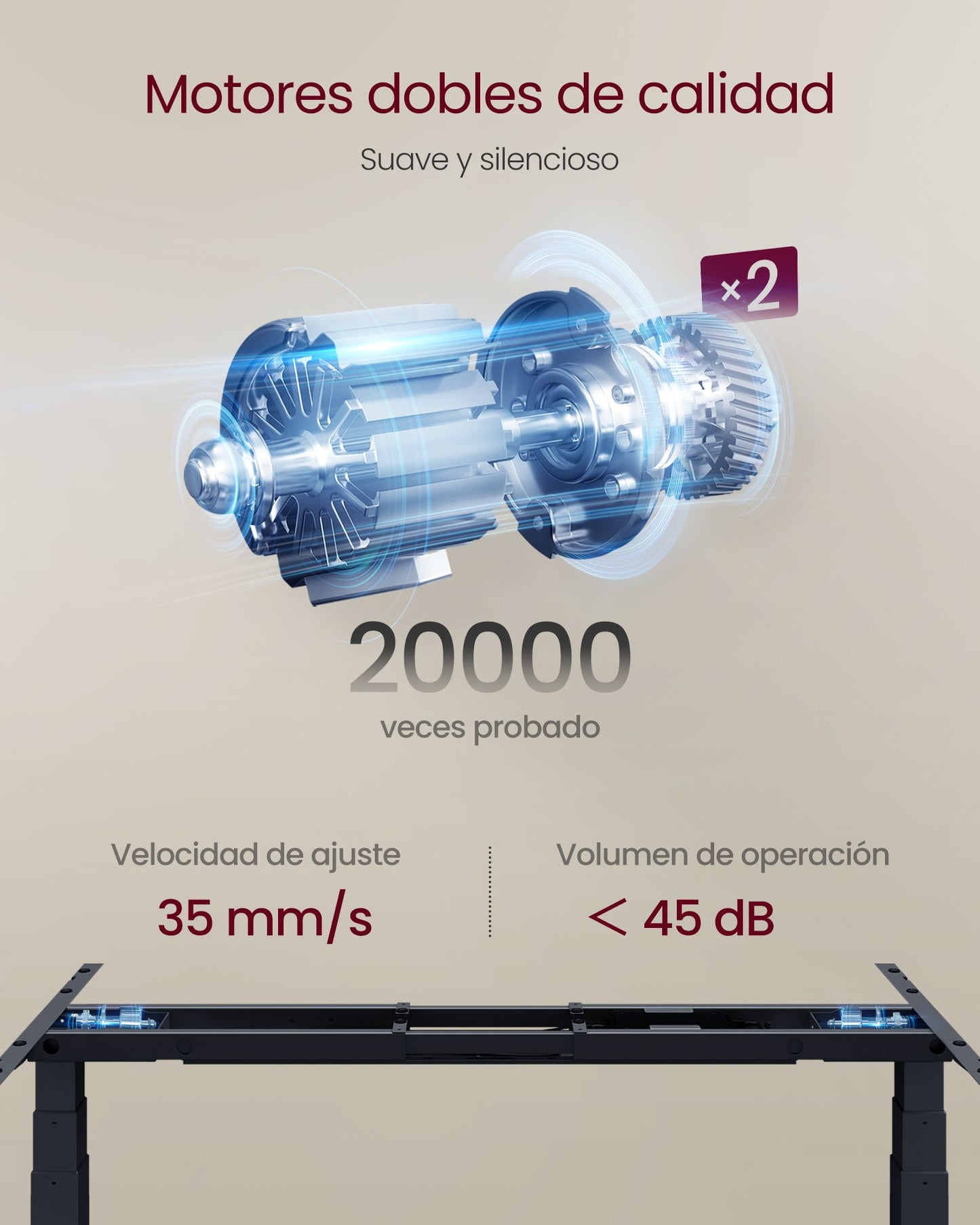 Escritorio Eléctrico Regulable en Altura-VASAGLE