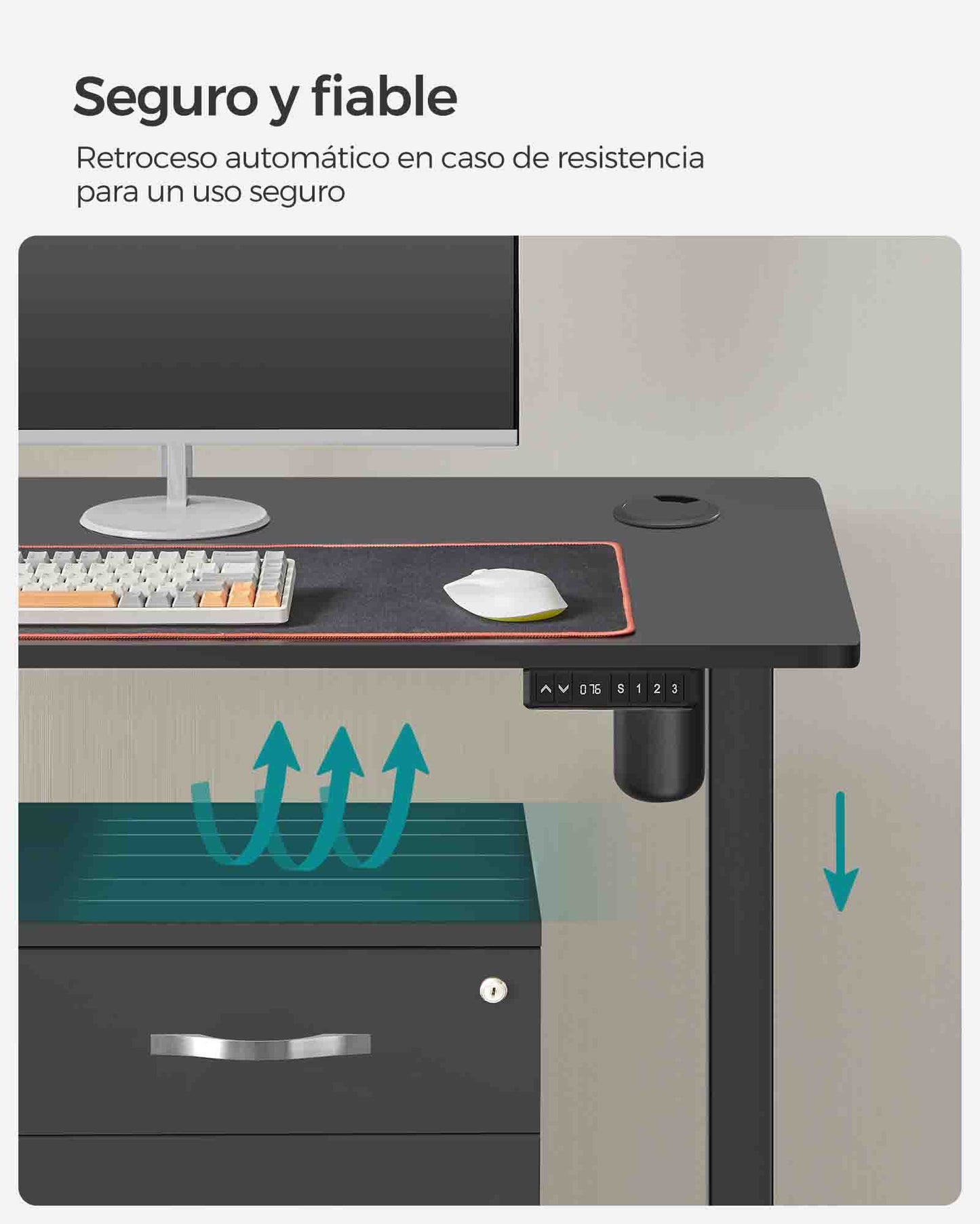 Escritorio Eléctrico de Altura Ajustable-SONGMICS