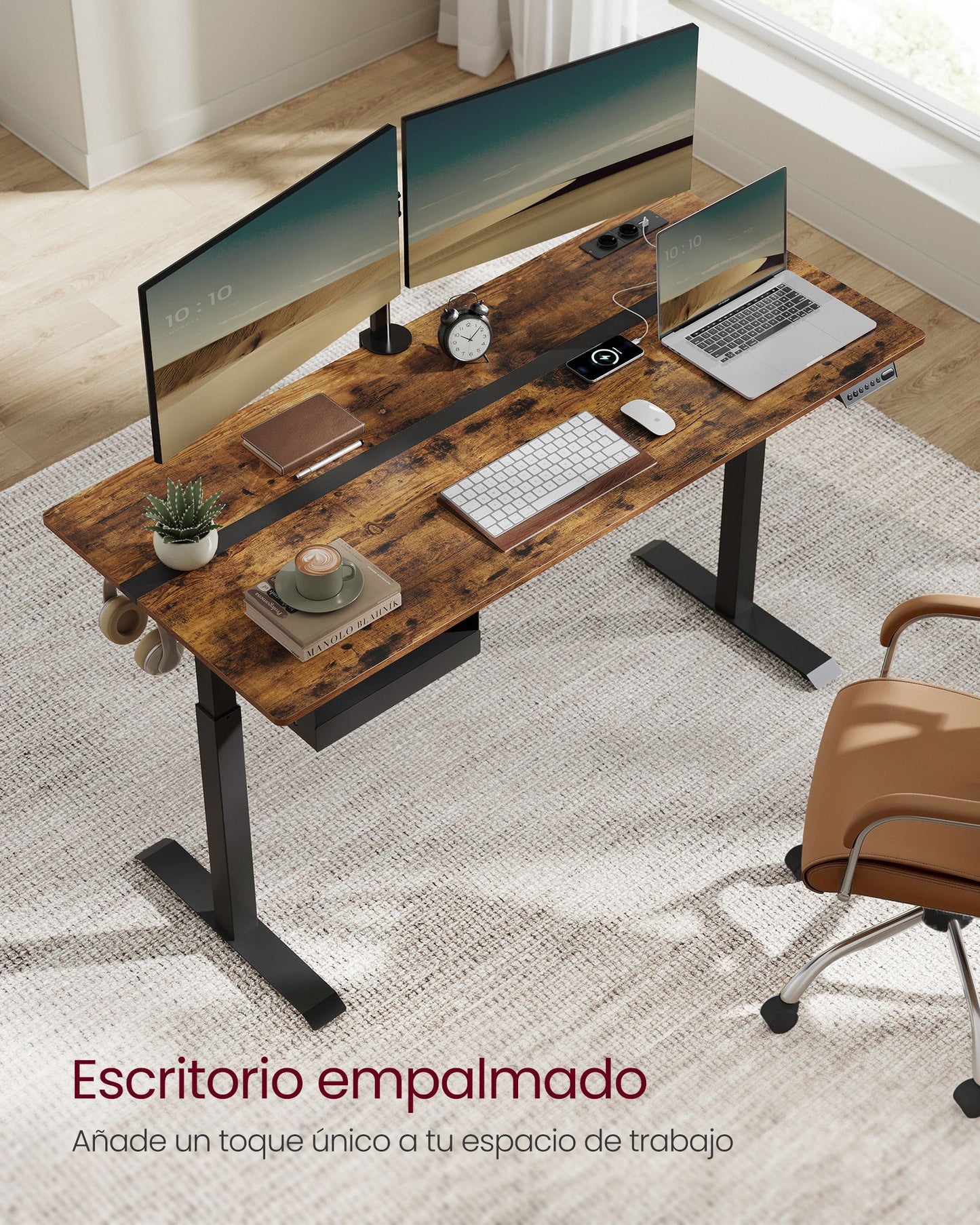 Escritorio Regulable en Altura 60 x 120 cm Blanco-VASAGLE