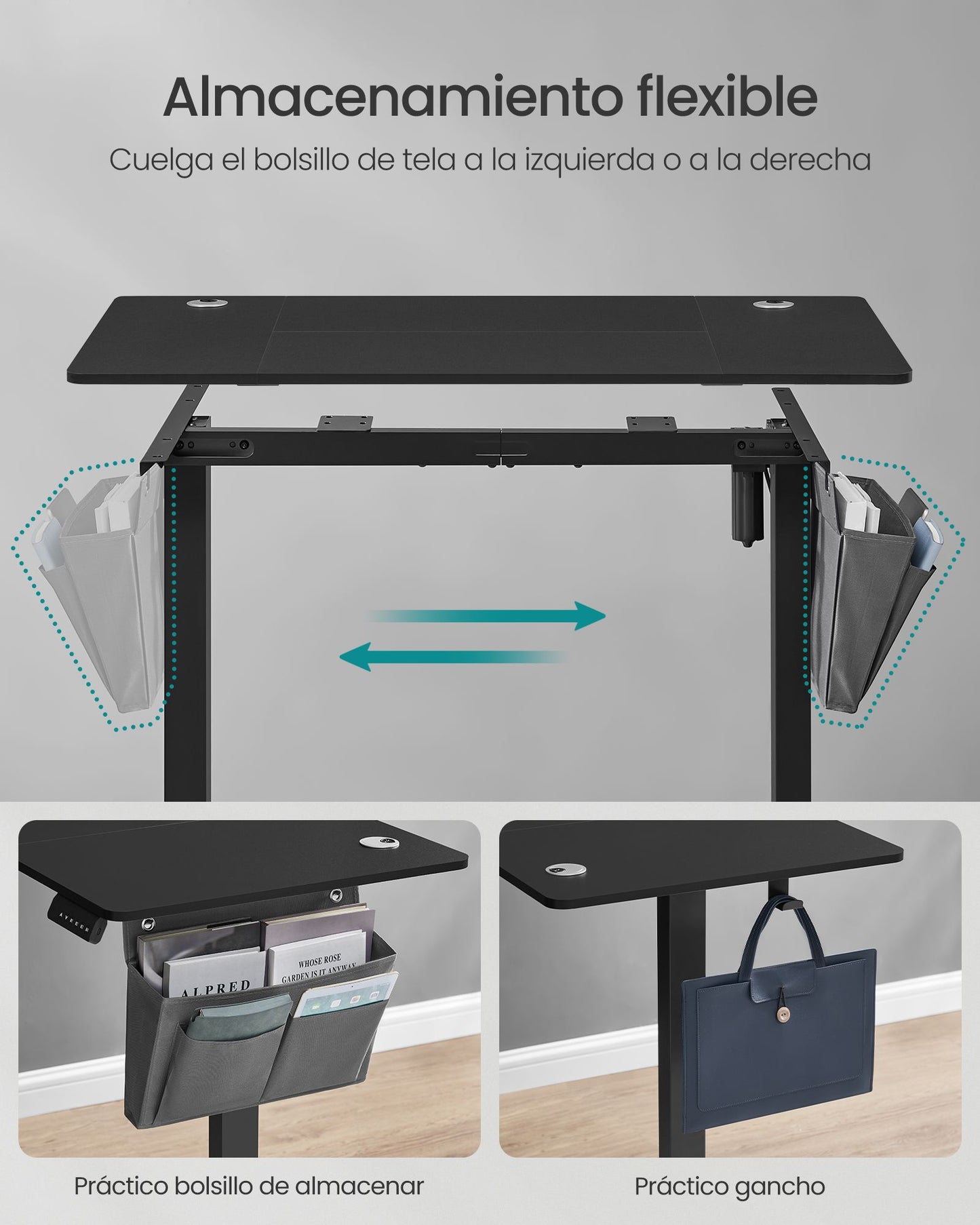 Escritorio Eléctrico Regulable en Altura 60 x 110 x (72-120) cm-SONGMICS