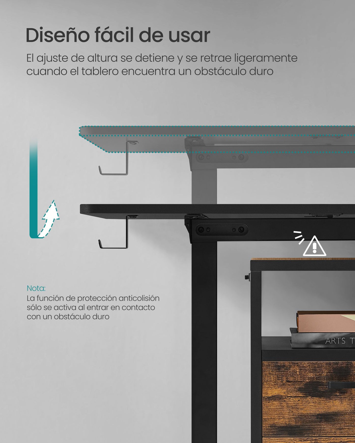 Escritorio Eléctrico Regulable en Altura 60 x 110 x (72-120) cm-SONGMICS